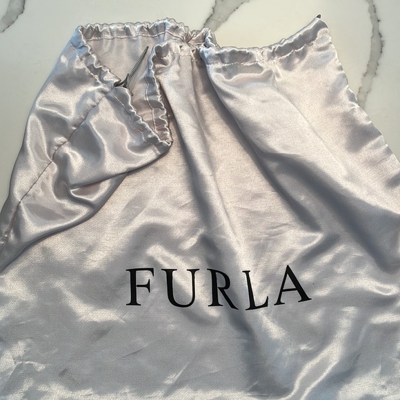 Furla Black Croc-Embossed Leather Handbag with Dust - Picture 4 of 10